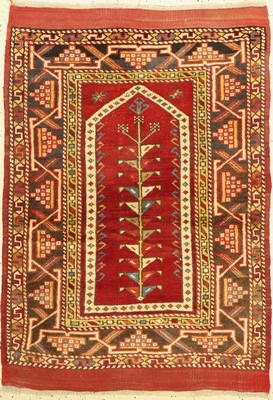 Konya alt, Türkei, um 1950, Wolle auf Wolle, ca. 140 x 100 cm, Leichte Gebrauchsspuren