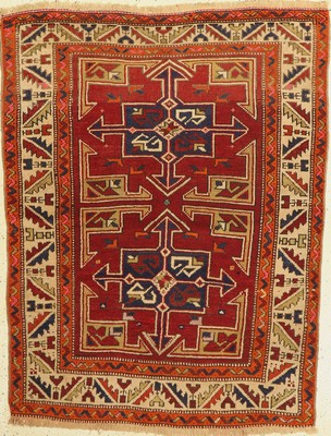 Bergama antik, Türkei, um 1920, Wolle auf Wolle, ca. 145 x 115 cm, gleichmäßig dünn