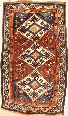 Yürük antik, Türkei, um 1920, Wolle auf Wolle, ca. 190 x 117 cm, Leichte Gebrauchsspuren