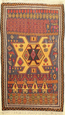 Bidjar Kelim, Persien, ca. 60 Jahre, Wolle auf Baumwolle, ca. 184 x 108 cm, kleines Loch und verschmutzt