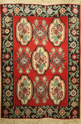 Karabagh Kelim, Kaukasus, um 1950, Wolle auf Wolle, ca. 300 x 217 cm, guter Zustand