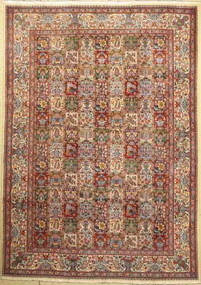 Mud fein, Persien, ca. 50 Jahre, Korkwolle mit Seide, ca. 342 x 243 cm, guter Zustand, gereinigt