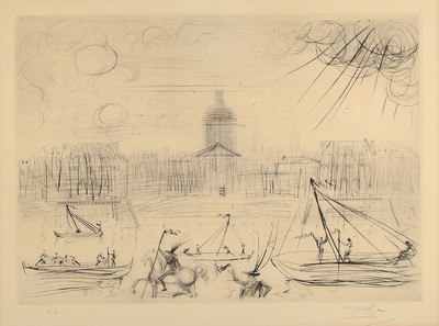 Salvador Dali, 1904-1989, L'Academie de Paris, Radierung nach einer Zeichnung, 1971, rechts unten signiert, bez.: E.A., ca. 42.5x59.5cm, PP, ...