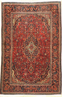 Keschan fein alt, Persien, um 1940, Korkwolle, ca. 203 x 135 cm, Leichte Gebrauchsspuren