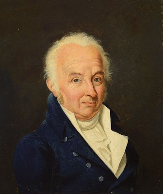 Lebel, Porträtist, um 1840, Porträt eines vornehmen Herren im Habitus des späten Klassizismus, Öl/Lwd, rechts unten signiert Lebel Pt (für ...