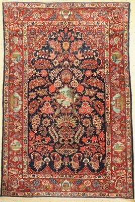 Keschan Kork fein, Persien, um 1930/1940, Korkwolle, ca. 200 x 134 cm, Leichte Gebrauchsspuren