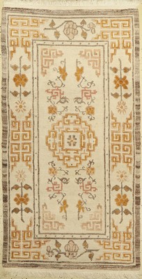 Tibet alt, ca. 60 Jahre, Wolle auf Baumwolle, ca. 174 x 94 cm, guter Zustand, verschmutzt