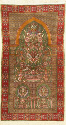 Hereke Seide fein, Ägypten, ca. 60 Jahre, reine Naturseide, ca. 122 x 67 cm, guter Zustand