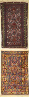 Zwei Zakini alt, Afghanistan, ca. 50 Jahre,Wolle auf Wolle, ca. 145 x 85 cm, Mittlere Gebrauchsspuren
