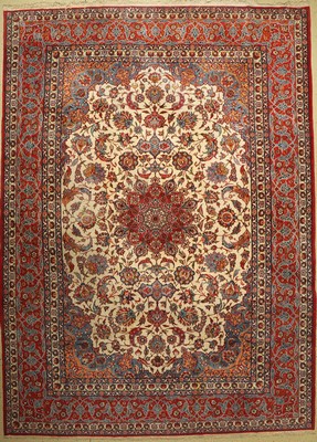 Najafabad alt, Persien, um 1960, Wolle auf Baumwolle, ca. 450 x 326 cm, Mottenfraß,fleckig