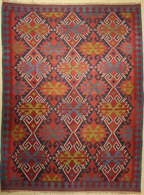 Shahsawan Kelim, Persien, um 1960, Wolle auf Wolle, ca. 395 x 295 cm, guter Zustand
