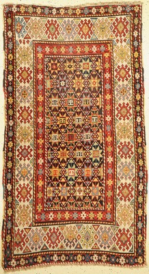 Gendjeh antik, Kaukasus, Ende 19.Jhd, Wolleauf Wolle, ca. 200 x 112 cm, Leichte Gebrauchsspuren, alte Restaurierung