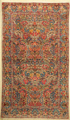 Kerman Lawar Kork fein, Persien, um 1930/1940, Korkwolle, ca. 240 x 140 cm, guter Zustand