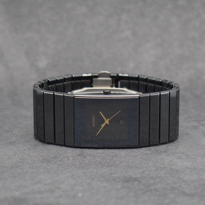 RADO Diastar Armbanduhr, Schweiz um 2005, quarz, Ref. 152.0.47.3, Keramikgeh., Stahlboden aufgedr., Keramikband m. dopp. Faltschl., schwarzes ...