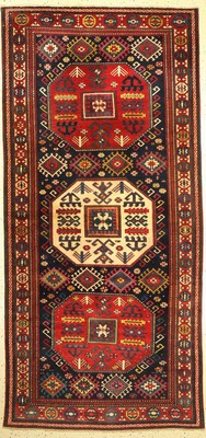 Chaili Kazak antik, Kaukasus, um 1900, Wolle auf Wolle, ca. 263 x 124 cm, guter Zustand, leicht verfärbt