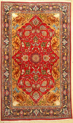 Seltener feiner Lahor, Pakistan, um 1960, Korkwolle, ca. 300 x 184 cm, guter Zustand