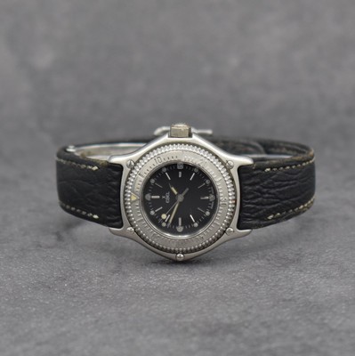 EBEL Damenarmbanduhr Serie Discovery Referenz 983912, Schweiz um 1997, Edelstahlgeh. inkl. orig. Lederband m. orig. Faltschl., quarz, Boden 8-fach ...