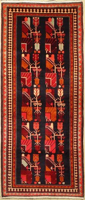 Meschgin alt, Persien, ca. 60 Jahre, Wolle auf Baumwolle, ca. 295 x 127 cm, guter Zustand