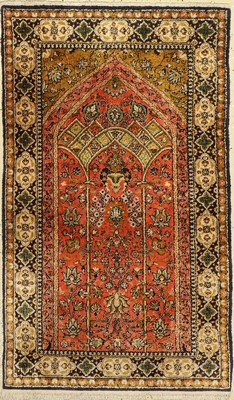 Ghom Seide, Persien, um 1950, reine Naturseide, ca. 130 x 77 cm, guter Zustand