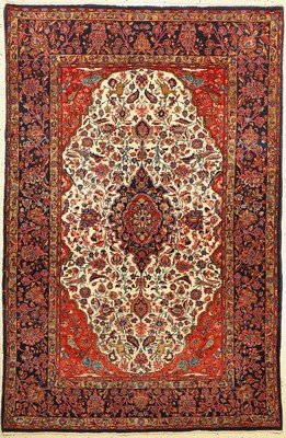 Keschan Kork antik, Persien, um 1900, Korkwolle geknüpft auf Baumwolle, ca. 196 x 128 cm, EHZ:3(Altersbedingt guter Zustand).