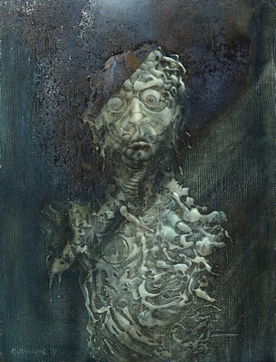 Ryszard Tomczyk, geb. 1931 Polen, "Porträt", Acryl/Lwd, signiert, ca. 62 x 47 cm, dat. 87, Rahmen