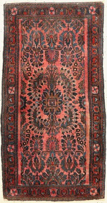Us Re-Import Keschan antik, Persien, um 1920, Korkwolle, ca. 128 x 70 cm, guter Zustand, Gebrauchsspuren an den Rändern
