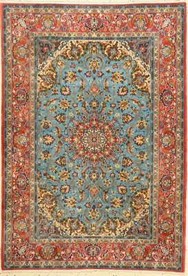 Esfahan fein, Persien, ca. 60 Jahre, Korkwolle mit Seide, ca. 157 x 111 cm, guter Zustand, gereinigt