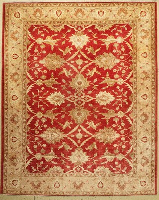 Sigler Mahal, Pakistan, ca. 40 Jahre, Wolleauf Baumwolle, ca. 306 x 246 cm, Leichte Gebrauchsspuren
