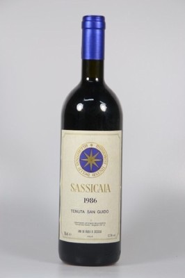 1 Flasche Sassicaia, 1986, Tenuta San Guido, 75cl, Füllstand mid shoulder, unverkostet
