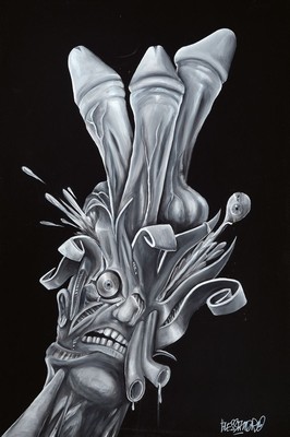 Alessandro von Dungen, zeitgenössischer Künstler aus Mannheim, Acryl/Lwd, re. u. signiert, ca. 80 x 140 cm