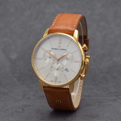 MAURICE LACROIX Armbandchronograph Eliros, quarz, Schweiz um 2018, Ref. EL1098, verg. Geh. inkl. orig. Lederband m. verg. orig. Dornschl., ...