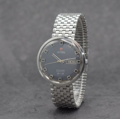 ROAMER Mustang Herrenarmbanduhr D + D, Schweiz um 1970, Automatik, Ref. 478-9120.302, Edelstahl Monocoque-Geh. inkl. orig. NSA Edelstahlband, ...