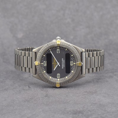 BREITLING Herrenarmbanduhr Navitimer Aerospace mit Multifunktionsanzeige, Schweiz um 1995, Ref. 80360, Titangeh. inkl. Gliederband m. Faltschl., ...