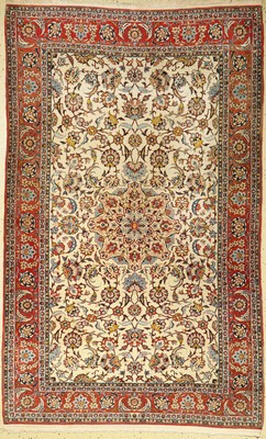 Esfahan alt, Persien, um 1930, Wolle auf Baumwolle, ca. 234 x 145 cm, minimaler Mottenfraß, Fleckig