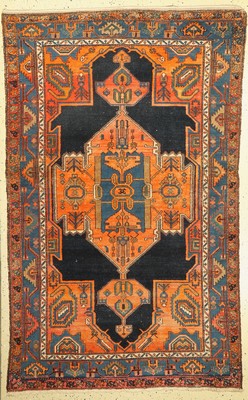 Hamadan alt, Persien, um 1930, Wolle auf Baumwolle, ca. 210 x 130 cm, Mittlere Gebrauchsspuren