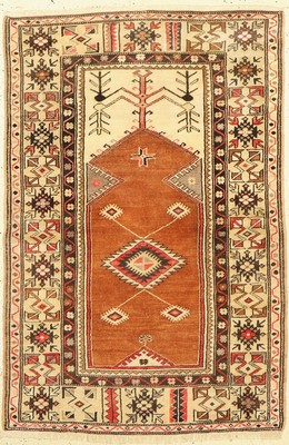 Melas alt, Türkei, um 1960, Wolle auf Wolle, ca. 154 x 104 cm, Mittlere Gebrauchsspuren