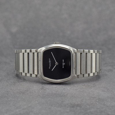 IWC seltene Armbanduhr Da Vinci Line SL in Stahl, Handaufzug, Schweiz um 1973, 2-teil. Geh. inkl. orig. Gliederband, Boden aufgedr., schwarzes ...
