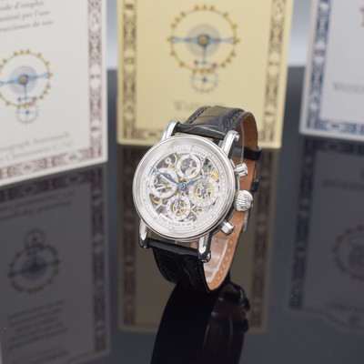 CHRONOSWISS skelettierter Armbandchronograph Modell Grand OPUS Referenz CH 7543, Automatik, Edelstahlgeh. inkl. orig. Lederband m. orig. Dornschl., ...
