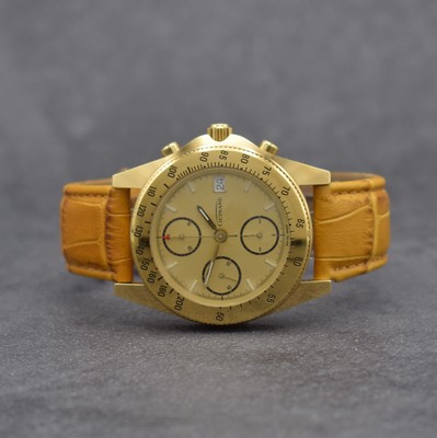 GUINAND Herrenarmbanduhr mit Chronograph, Schweiz um 2000, Automatik, verg. Geh., Stahlboden aufgedr., Krone geschr., eins. drehb. Lünette m. ...