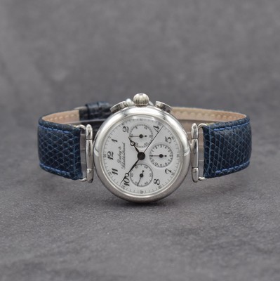 DUBEY & SCHALDENBRAND seltener Armbandchronograph in Sterlingsilber Modell Twenty, Handaufzug, Schweiz um 1995, 3-teil. Geh., Scharnierboden 2-fach ...