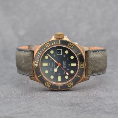 GLYCINE Combat Herrenarmbanduhr in Bronze, Schweiz um 2018, Automatik, Ref. GL0281, Stahlboden geschr., eins. drehb. Lünette, schwarzes Zifferbl. m. ...