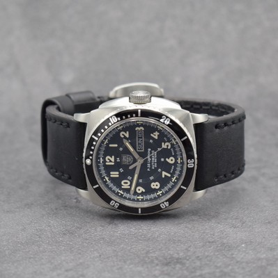 LUMINOX P-38 Lightning Herrenarmbanduhr, Automatik, verschr. Edelstahlgeh., eins. drehb. Lünette, orig. Lederband, schwarzes Zifferbl. m. aufges. ...