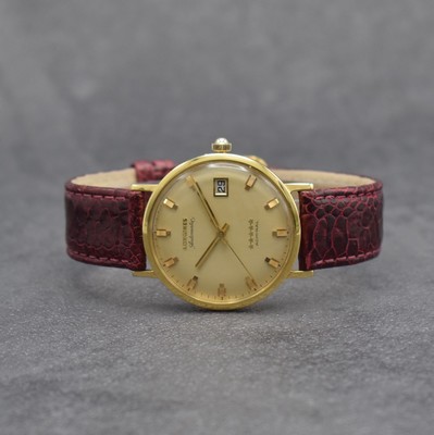LONGINES-WITTNAUER Herrenarmbanduhr Admiral 5 -Stars Referenz 69-610AA in GG 750/000, Automatik, Schweiz/USA um 1967, Monocoque- Geh., verg. orig. ...