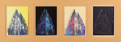 Andy Warhol, 1928-1987, Der Kölner Dom, die vier Dome, vier Farbserigraphien, eine handsigniert, je ca. 20.5x15cm, in einem PP, u.Gl., R. ca. ...