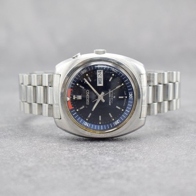 SEIKO Bell-Matic Herrenarmbanduhr m. Wecker, Japan um 1970, Automatik, Ref. 4006-6031, Edelstahlgeh., Boden geschr., orig. Gliederband m. Faltschl., ...