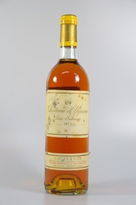 1 Flasche Chateau d'Yquem Sur-Saluces 1975, Sauternes, 75cl, orig. verkorkt und unverkostet, top shoulder
