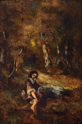 Narcisse Virgile Diaz De La Peña, 1807 Bordeaux - 1876 Menton, Ausbildung in einer Pariser Porzellanfabrik, Unterricht bei Francois Souchon, ...