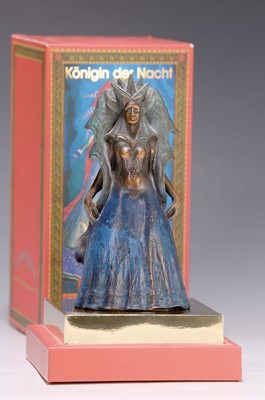Ernst Fuchs, 1930-2015, Königin der Nacht, Bronzeskulptur für einen Parfumflakon der Ed. Les Beaux Arts (Glasflakon nicht dabei), num. 2735/7500, ...