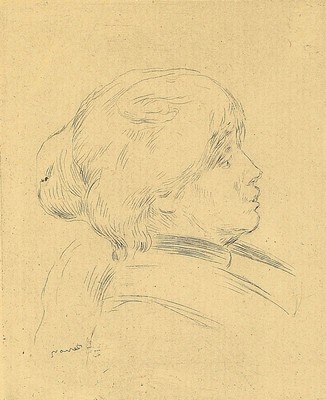 Zwei Radierungen, Pierre Auguste Renoir (1841 -1919), Edouard Manet (1832-1883), Renoir: Darstellung der franz. Impressionistin Berthe Morisot ...