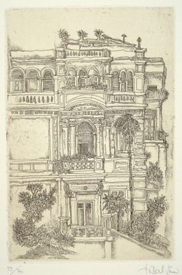 Hans Dahlem, 1928 - 2006, Roma, Mappe mit sechs Radierungen nach Texten von Hand Bender, Manfred Esser, Ludwig Harig, Michael Krüger, Oskar Pastior, ...